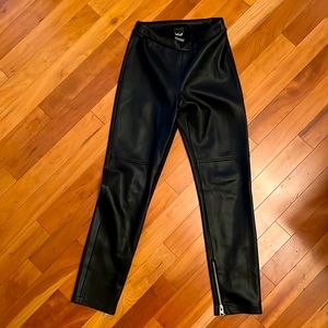 ALLSAINTS faux leather cropped leggings Sz 0
